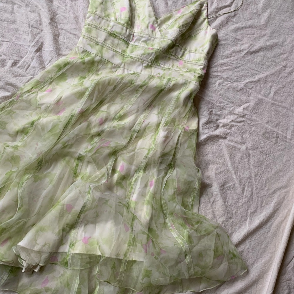 100% Silk Carmen Marc Valvo Spaghetti Strap Dress